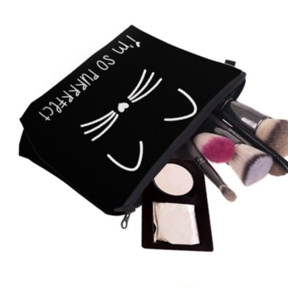 Black Cat Cosmetic Makeup Toiletry Bag Clutch - Picture 4 of 13